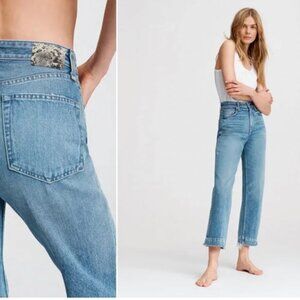 Rag and Bone Ruth Super High Rise Straight Jean Blue Size 26